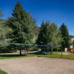 Outdoor volleyball court and playground