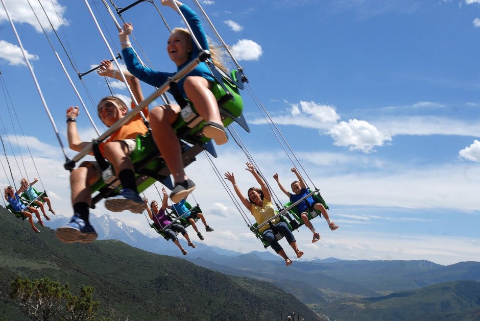 Swings over the valley, courtesy of Glenwood Caverns Adventure Park