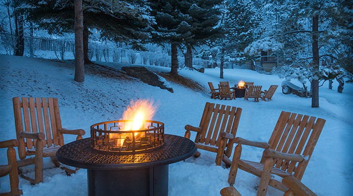 outdoor firepits during winter